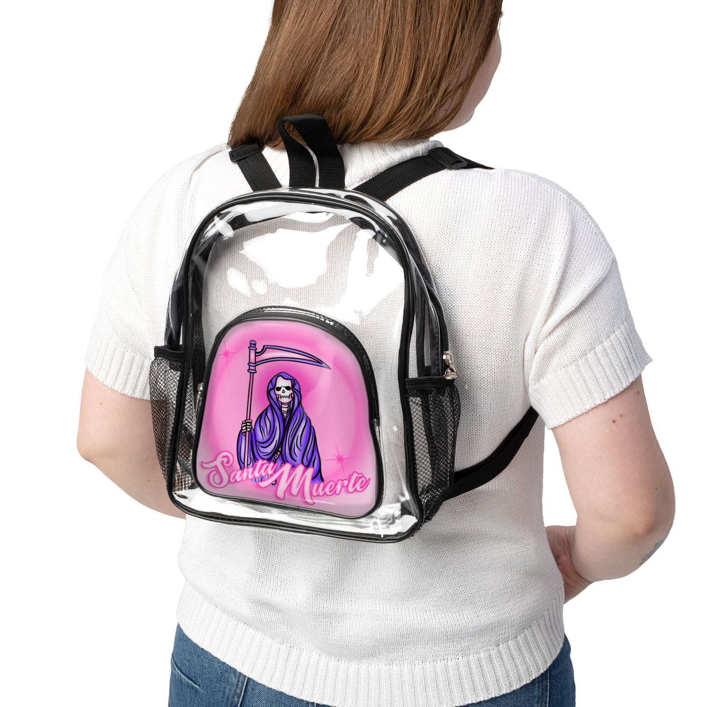 Santa Muerte Clear Mini Backpack
