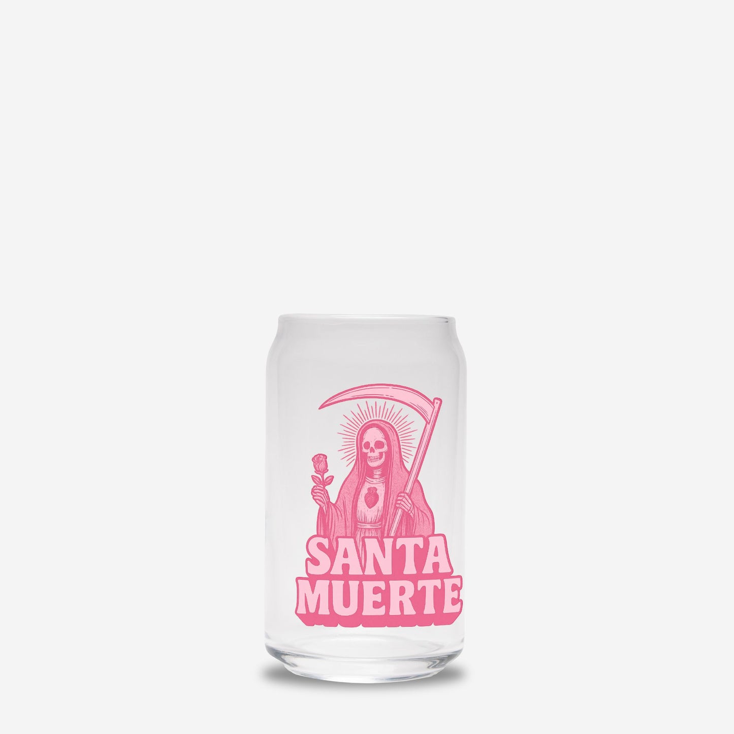 Santa Muerte 16oz Glass Tumbler