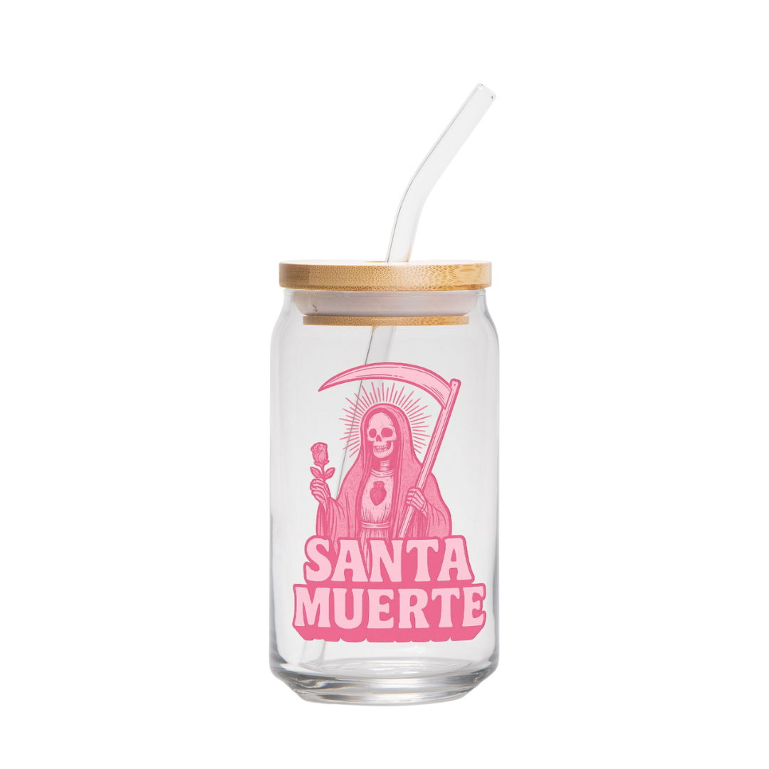 Santa Muerte 16oz Glass Tumbler
