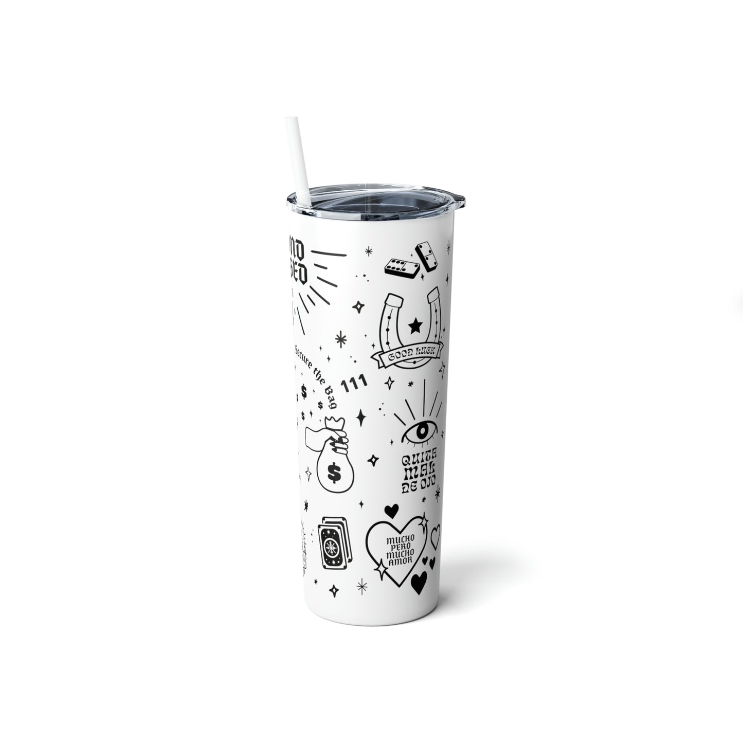 Beyond Blessed - Skinny Steel Tumbler with Straw, 20oz