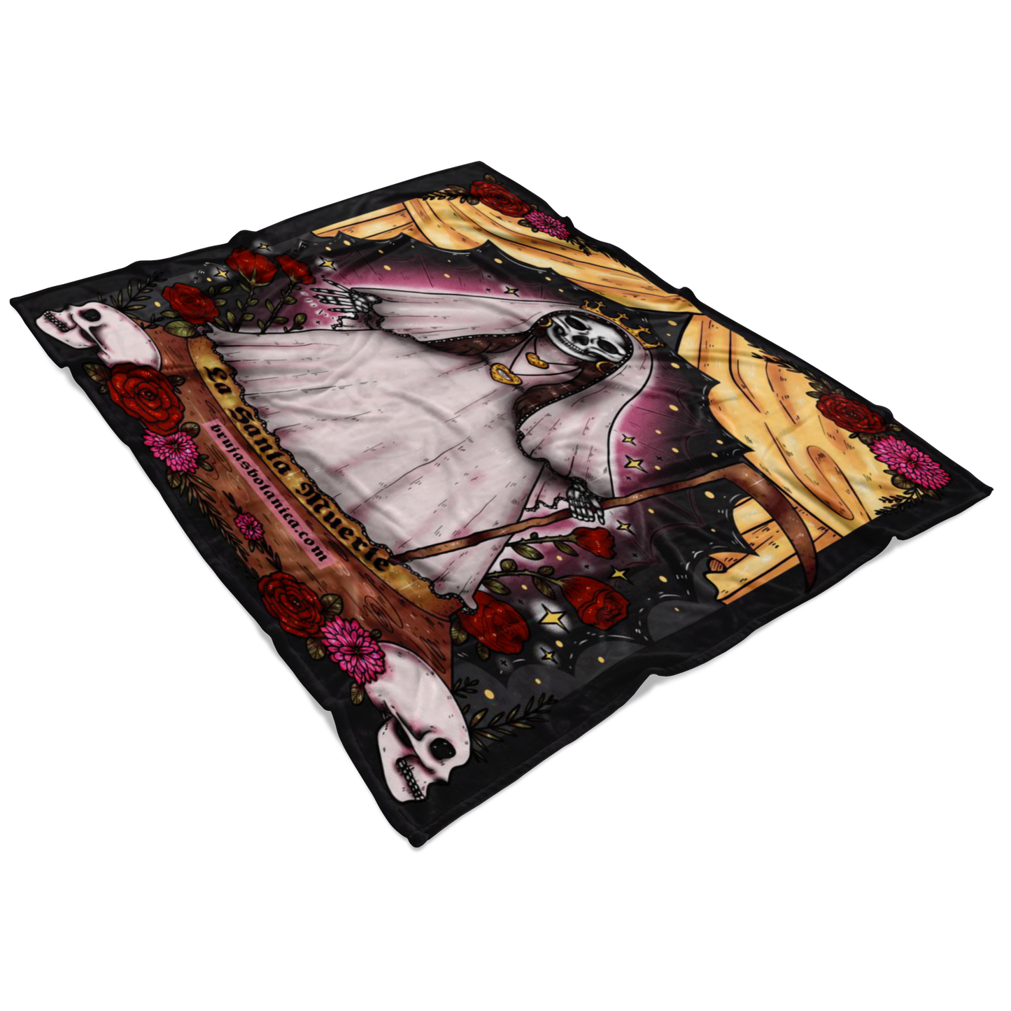 Santa Muerte Fleece throw