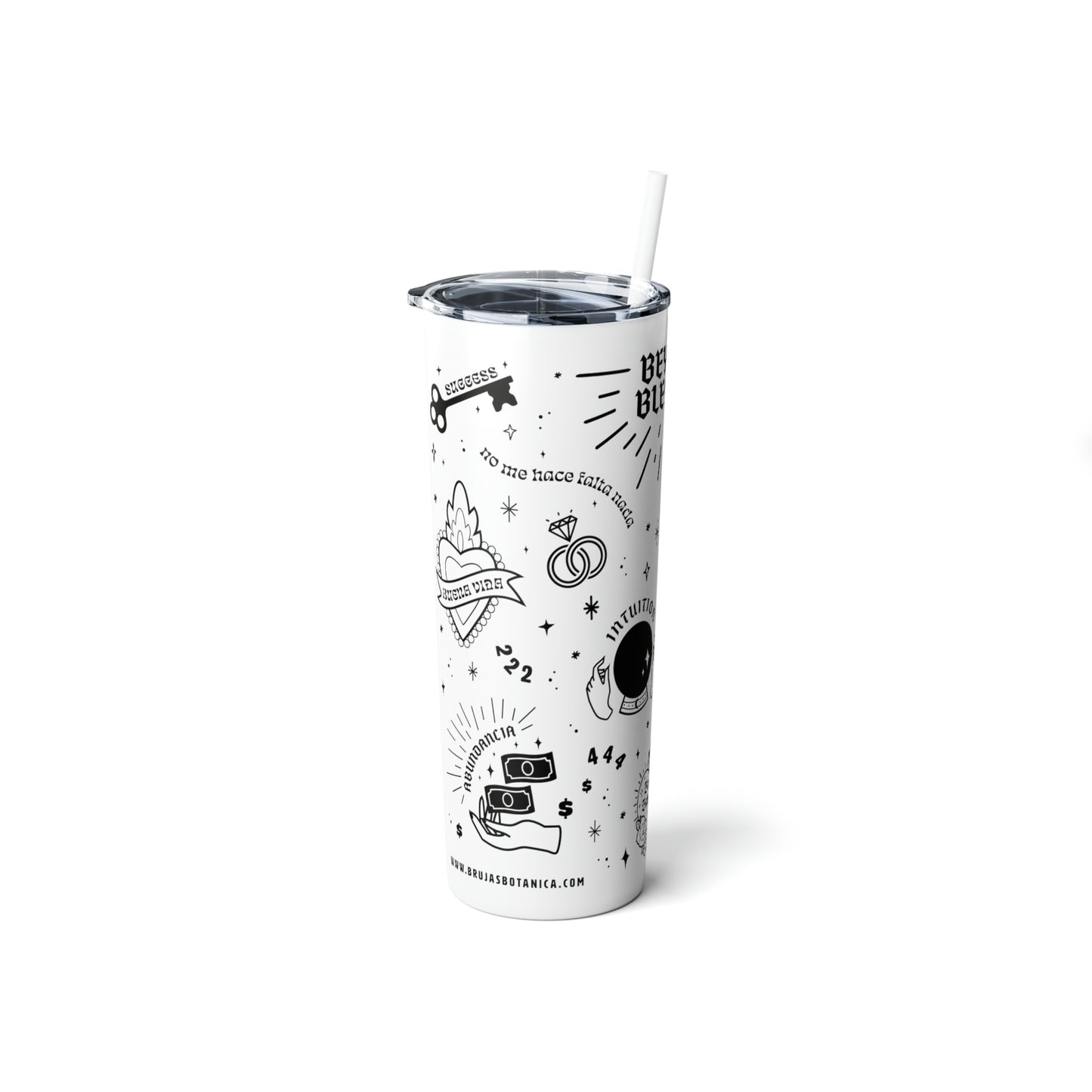 Beyond Blessed - Skinny Steel Tumbler with Straw, 20oz