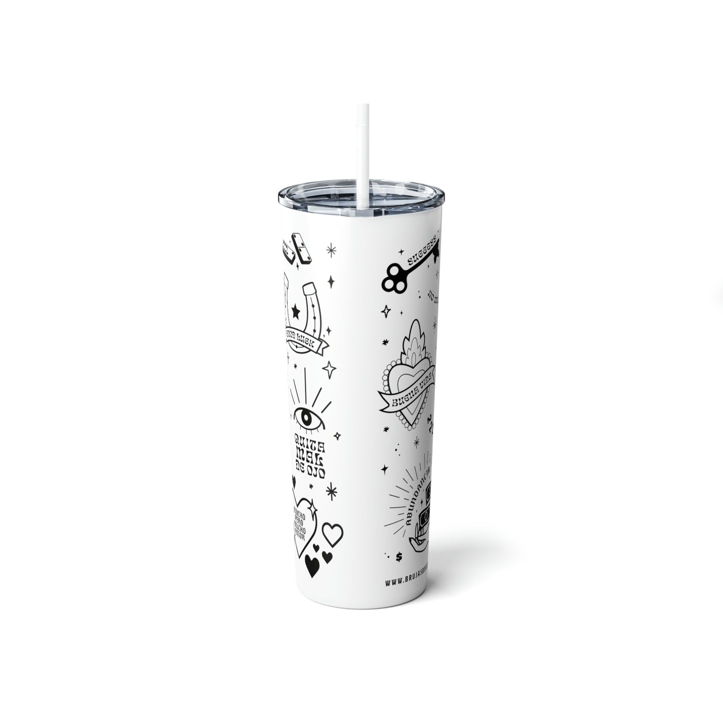 Beyond Blessed - Skinny Steel Tumbler with Straw, 20oz