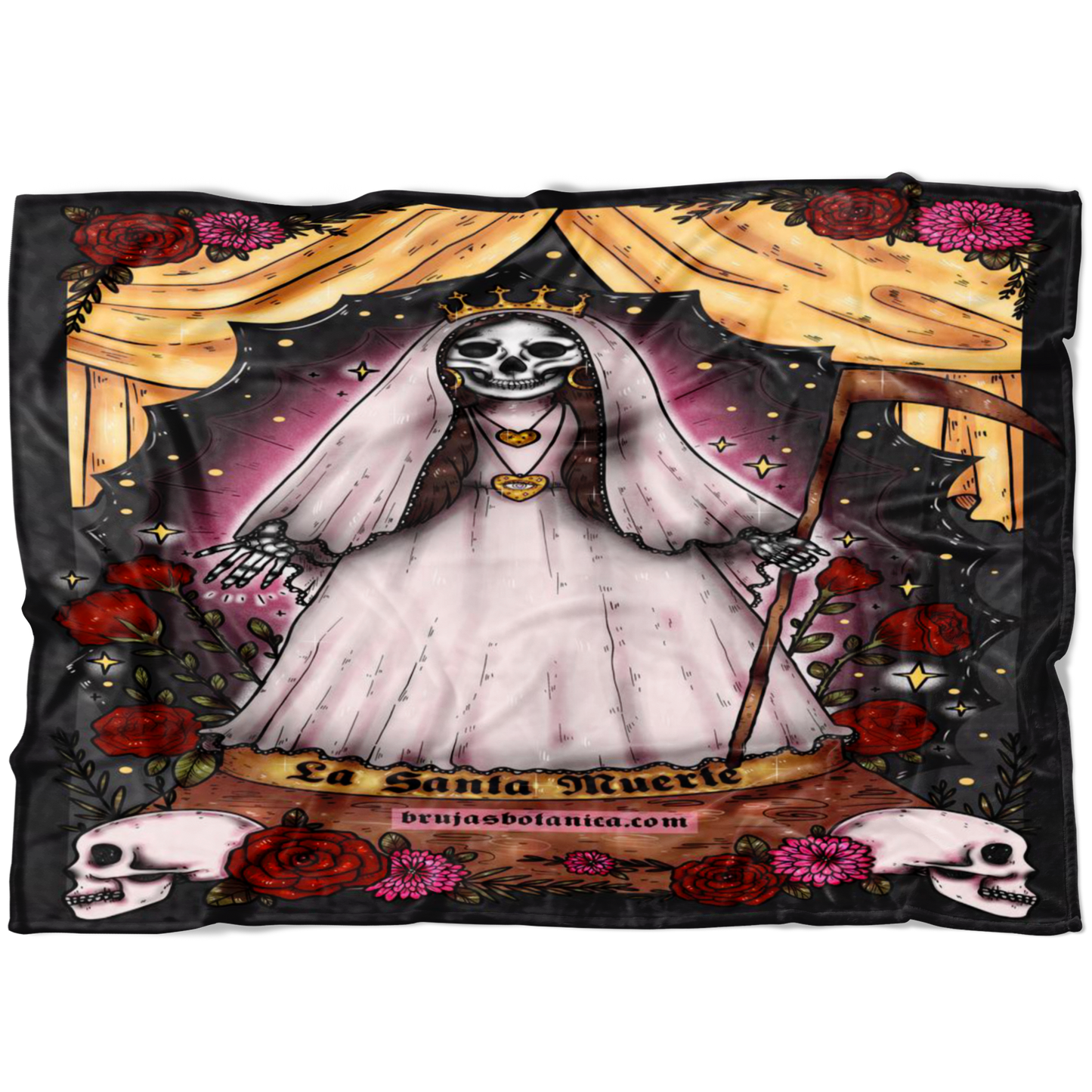 Santa Muerte Fleece throw