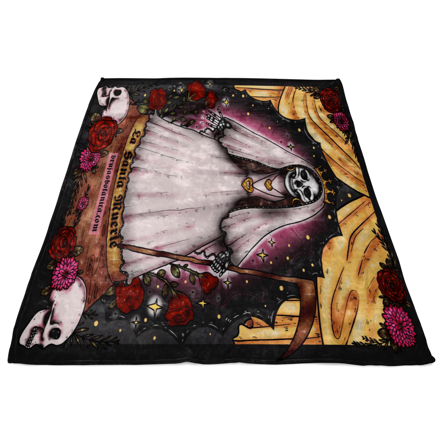 Santa Muerte Fleece throw