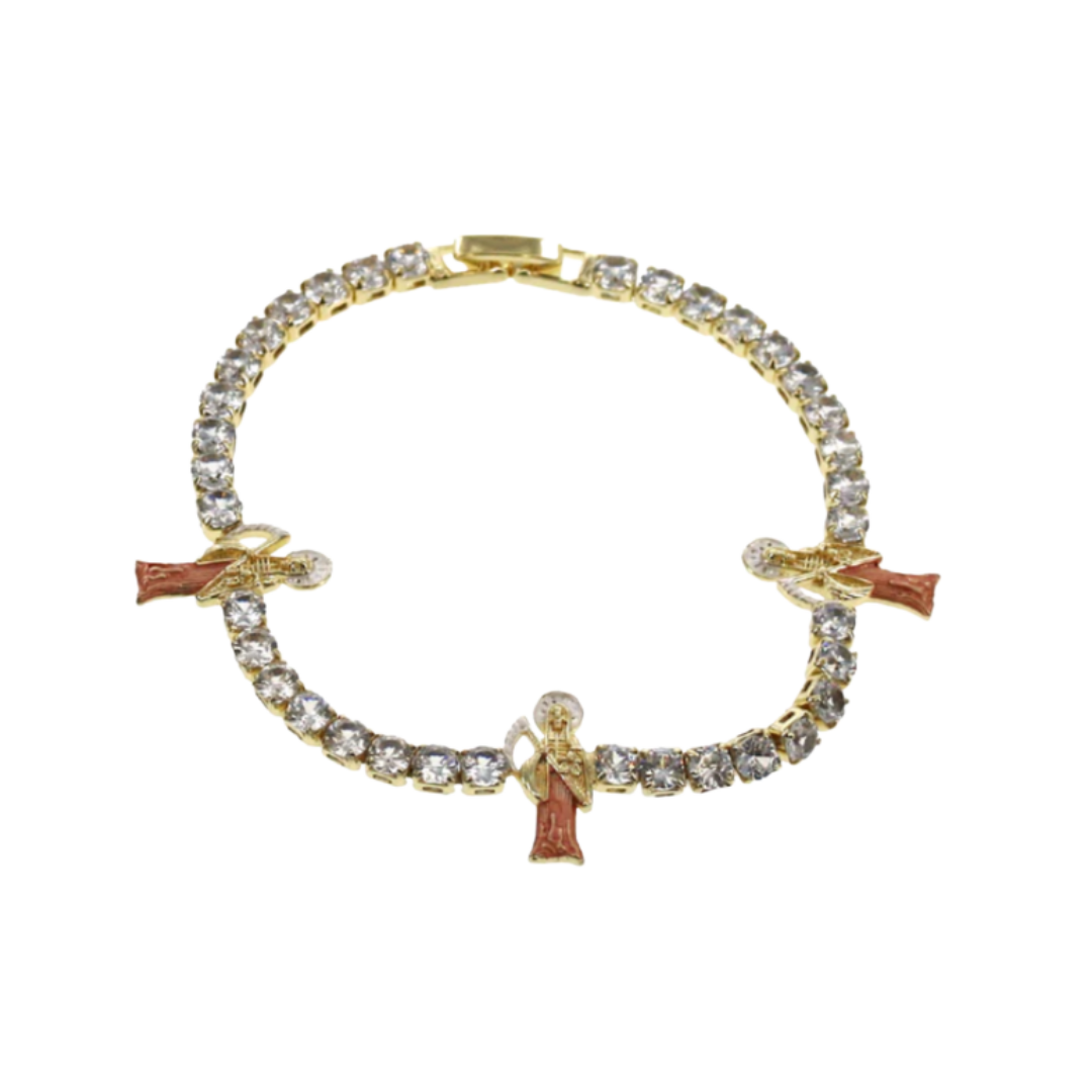 Santa Muerte Rhinestone bracelet