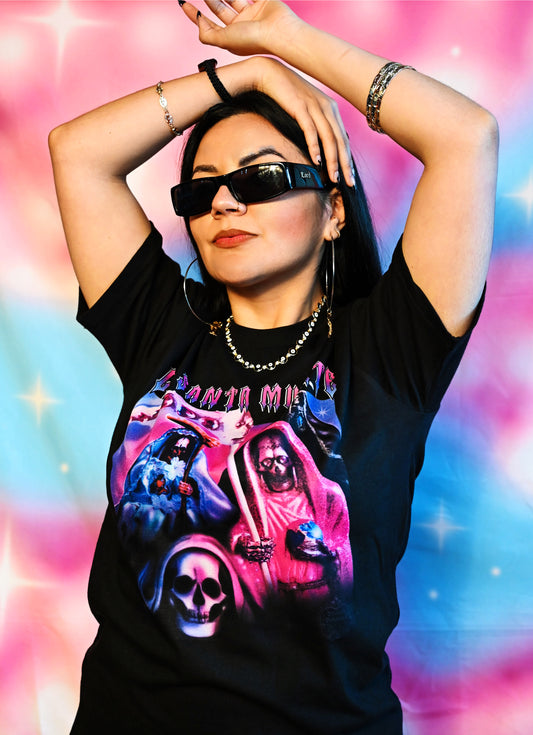 Santa Muerte RETRO tee  (purple)