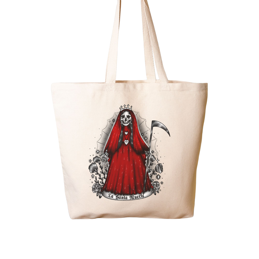 Santa Muerte RED tote