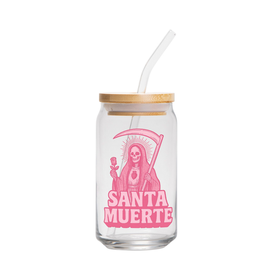 Santa Muerte 16oz Glass Tumbler