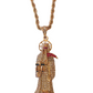 Rhinestone Santa Muerte pendant