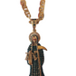Rhinestone Santa Muerte pendant