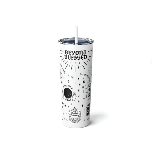 Beyond Blessed - Skinny Steel Tumbler with Straw, 20oz